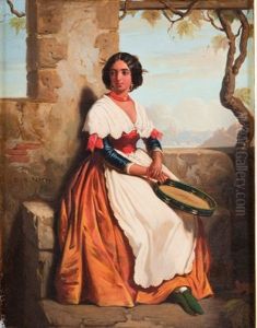 Paysanne Italienne Au Tambourin