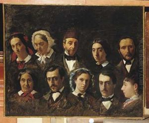 Etude De Dix Tetes De Personnages by Dominique Louis Ferreol Papety