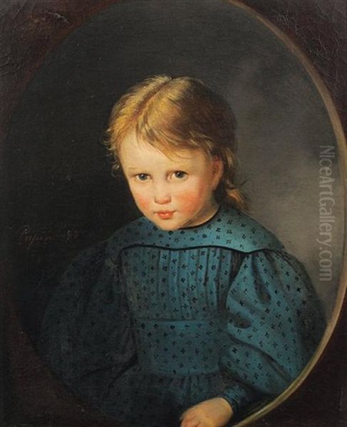 Portrait D'enfant A La Blouse Bleue - view 1