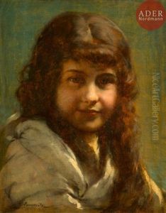 Portrait De Jeune Fille by Gustav Friedrich Papperitz