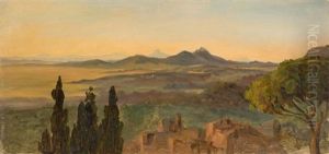 Tivoli Mit Blick Uber Die Campagna by Gustav Friedrich Papperitz