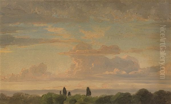 Landschaftsstudie In Der Abenddammerung - view 1