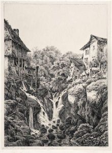 Le Moulin Et La Cascade De Gresy Pres Aix-les-bains by Eugene Blery