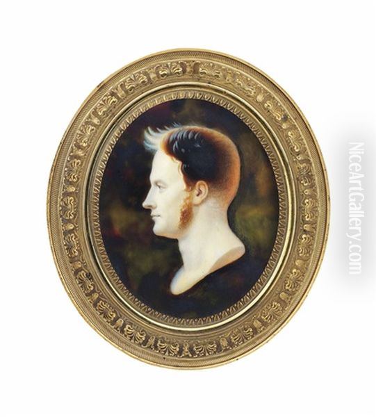 A Young Gentleman, In Profile To The Left, Painted To Imitate A Cameo - view 1