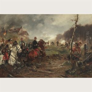 An Engagement During The Franco-prussian War, The Battle Of Worth (?) by Vicente Garcia de Paredes