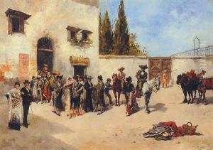Bullfighters Preparing For The Fight by Vicente Garcia de Paredes