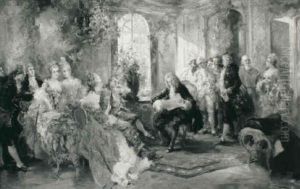 An Elegant Company In An Interior by Vicente Garcia de Paredes