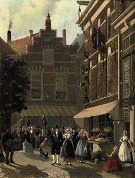 Festivities In Front Of 'koffiehuis De Gouden Bal' - view 1