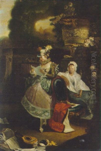 A Lady With A Procuress In A Garden - view 1
