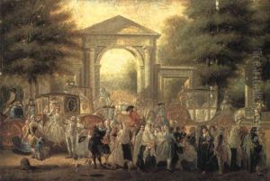 Gathering Of Elegant People On The Prado, Madrid