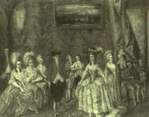 Scene De Bal A La Cour De Charles Iv by Luis Paret Y Alczar
