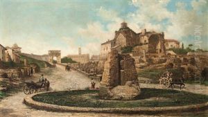 Veduta Di Roma Con L'arco Di Costantino by Francesco Paolo Parisi