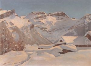 Wintertag Mit Blick In Die Waadtlander-alpen by Charles Parisod