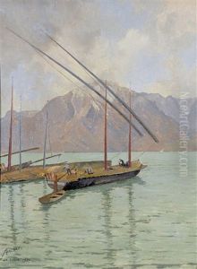 Lac Leman Avec Le Grammont by Charles Parisod