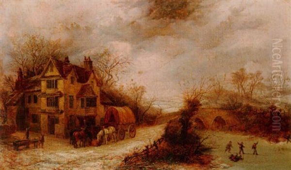 Village Scene In Winter - view 1