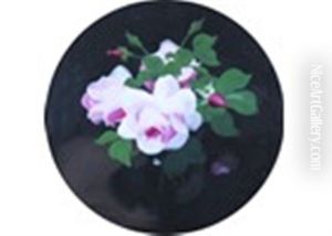 Still Life Of Yellow Roses; Still Life Of Pink Roses by Stuart James Park