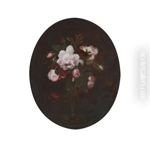 Still Life Of Roses In A Vase by Stuart James Park
