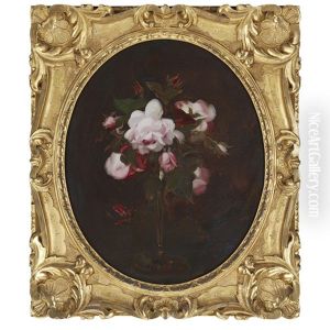 Still Life Of Roses In A Vase by Stuart James Park