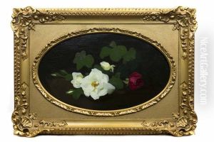 White And Red Roses 36.5cm by Stuart James Park