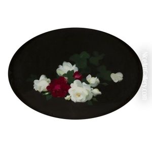 A Still Life Of Red And White Roses by Stuart James Park