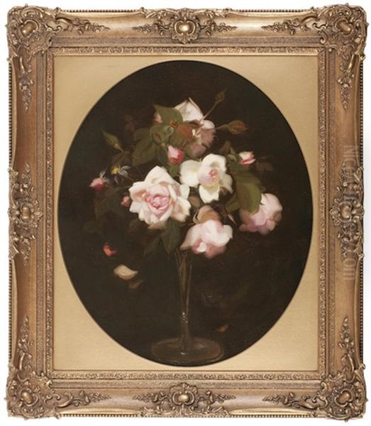 Pink Roses In A Vase - view 1