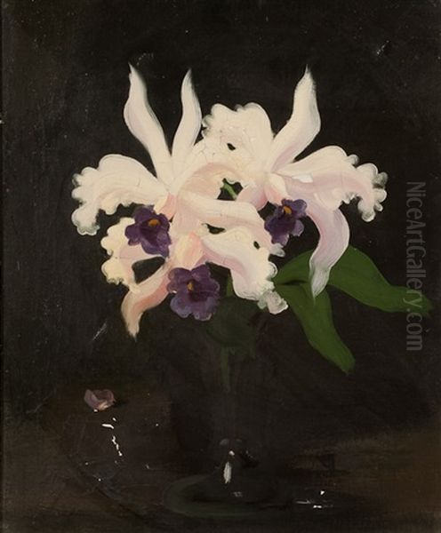 Still Life Of Lilies In A Glass Vase - view 1