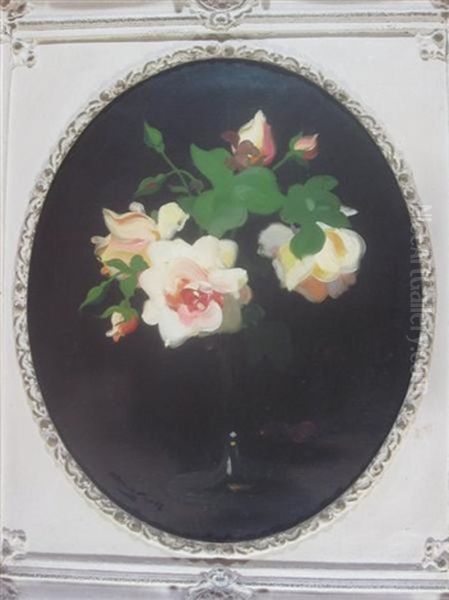 Roses In A Glass Vase - view 1