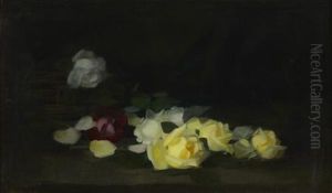 Still Life Of Red And Yellow Roses by Stuart James Park
