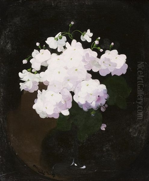 Vase Of White Hydrangeas - view 1