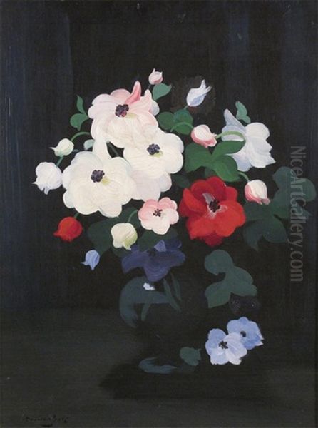 Still Life Of A Vase Of Summer Flowers - view 1