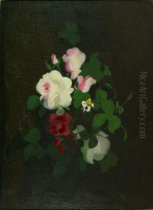 Still Life With Pink, White, And Red Roses by Stuart James Park