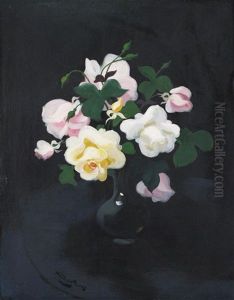 Still Life Of Yellow And Pink Roses by Stuart James Park