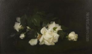 A Still Life Of White Roses by Stuart James Park