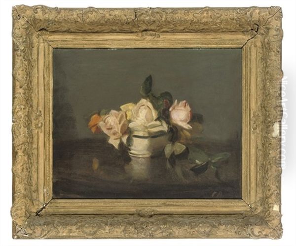 Roses In A Blue And White Bowl - view 1