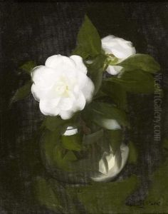 A Still Life Of White Camelias by Stuart James Park