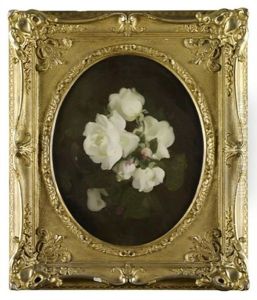 A Still Life Of White Roses by Stuart James Park