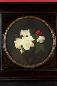 A Still Life Of Red And White Roses by Stuart James Park