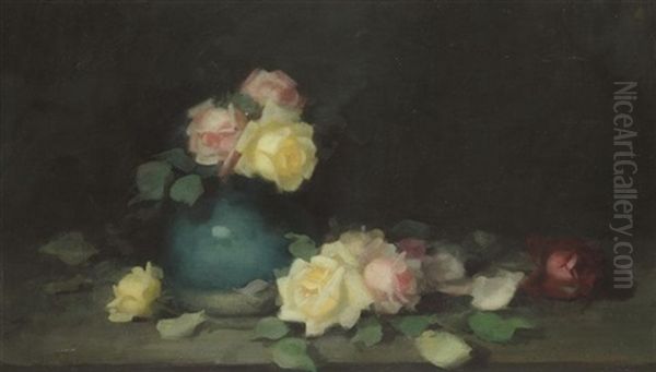 Yellow, Pink And Red Roses - view 1