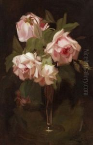 Still Life With Pink Roses by Stuart James Park