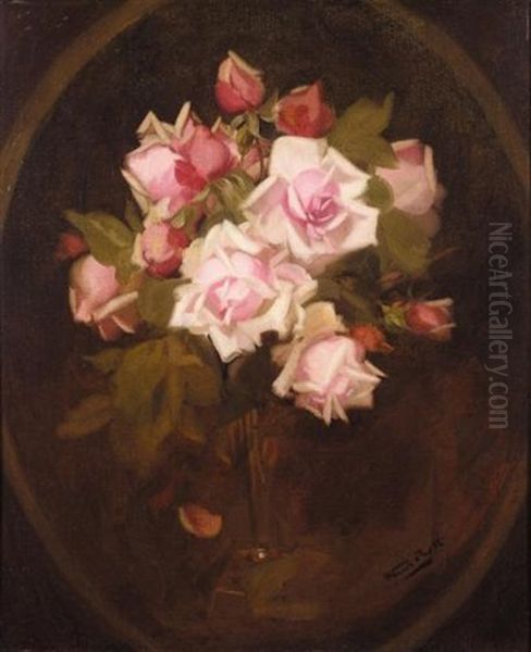 Still Life Of Pink Roses In A Vase - view 1