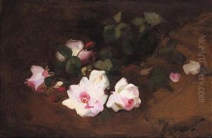 Still Life Of Pink Roses by Stuart James Park