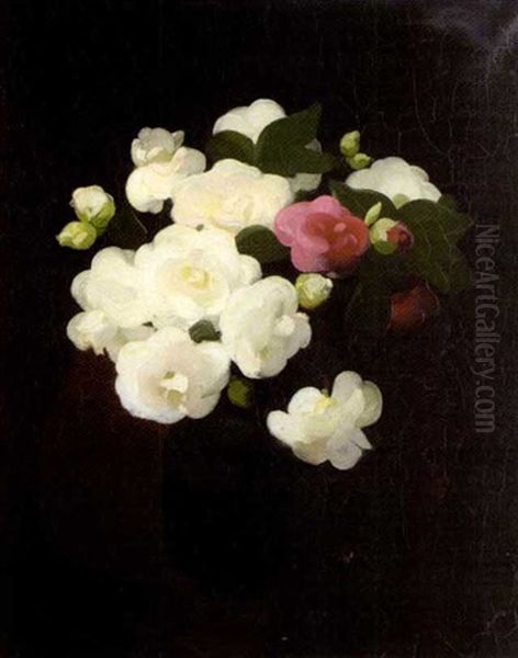 Still Life With White And Red Roses - view 1