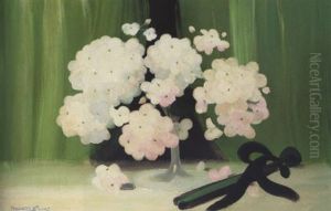 Still-life Of Flowers And A Fan by Stuart James Park