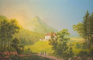 Das Schloss Hohenzollernvon Der Seite Der Maria Zeller Kapelle by Johann Heinrich Bleuler I