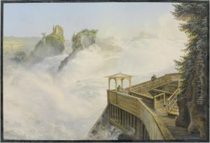 Schaffhausen Falls By Day by Ludwig Bleuler