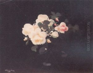 Pale Yellow Roses In A Vase by Stuart James Park