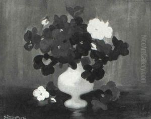 Still Life With Flowers In A White Vase by Stuart James Park