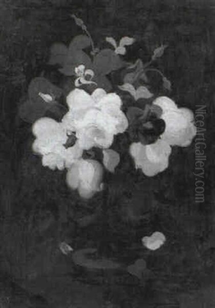 Red And White Roses In A Vase - view 1