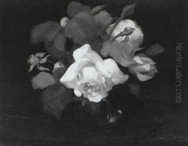 Roses In A Glass Vase - view 1