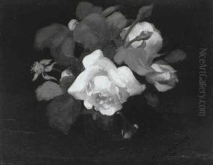 Roses In A Glass Vase by Stuart James Park